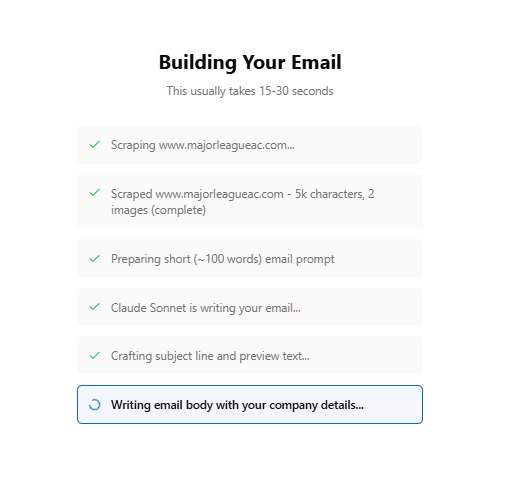 Email Crafter - AI building your email in real time